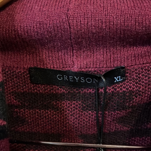 Greyson Thunderbird Koko Hoodie Hawkeye Maroon and Black Wool and Cashmere Knit - Picture 4 of 9